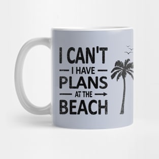 I cant I have plans at the BEACH palm tree coconut black Mug